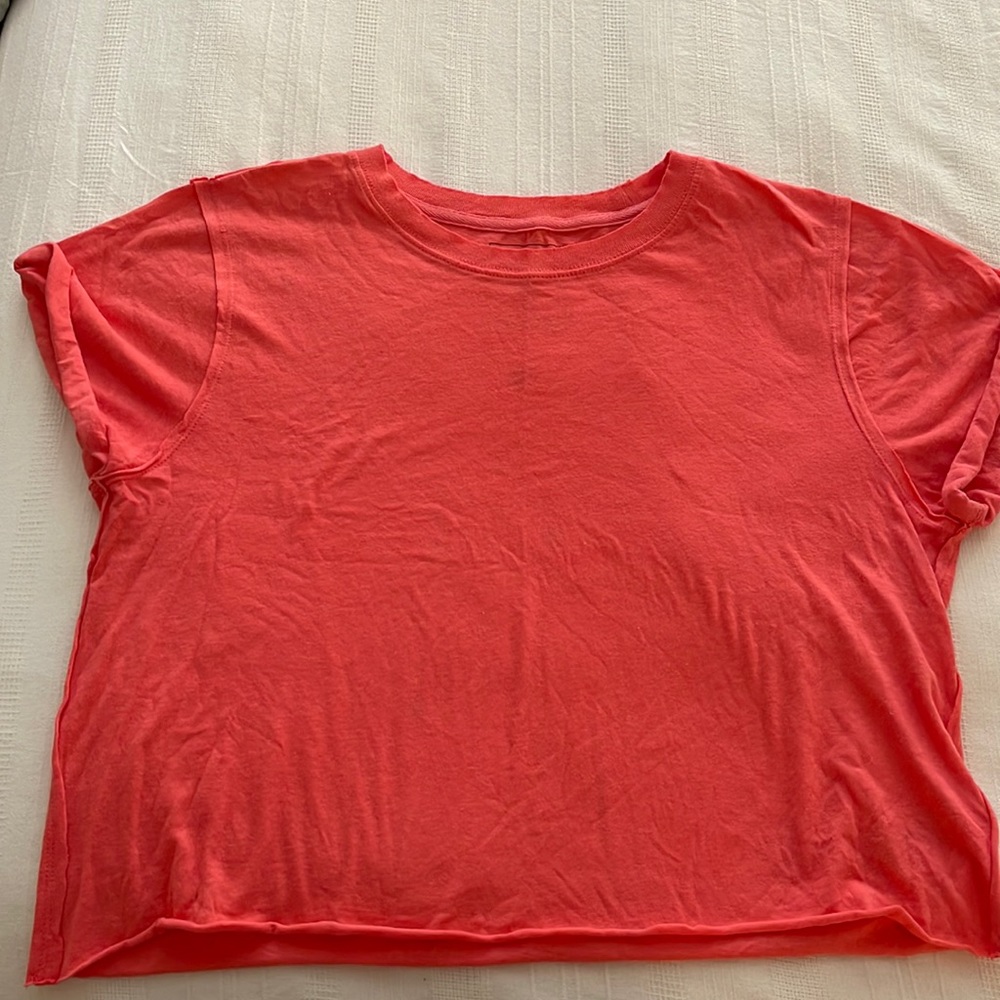 Free people womens short sleeve crop tee
